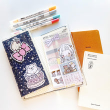 Load image into Gallery viewer, JD107 - Hobonichi Weeks Regular - Star Glitter Cover with pockets