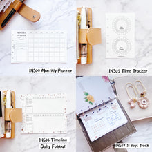 Load image into Gallery viewer, INS Minimal Style Printed Inserts - Mini/Micro 5 rings - 68 x 106 mm