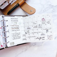 Load image into Gallery viewer, INS Minimal Style Printed Inserts - Mini/Micro 5 rings - 68 x 106 mm