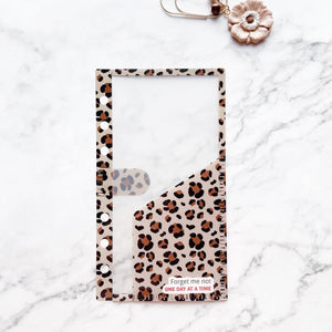 FD07 - Personal Rings - Leopard Tri-Fold folder for sticky notes and page flags
