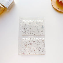 Load image into Gallery viewer, JD95 - A6 Rings - Star Glitter Dashboards w/ two milky white scalloped pockets