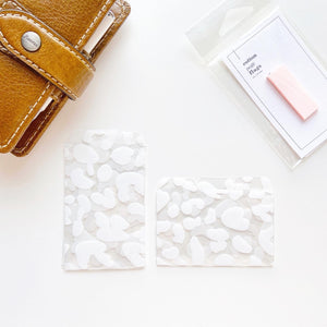 New White-Print Mini Tab Cards Set -  three cards