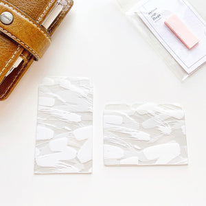 New White-Print Mini Tab Cards Set -  three cards