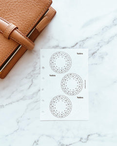 INS Minimal Style Printed Inserts - Pocket plus rings - 90 x 128 mm
