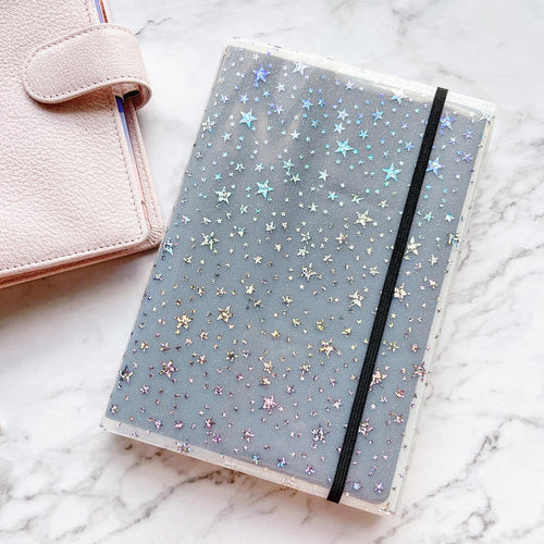 JD22W - A5 Leuchtturm1917/Archer&Olive - Milky White Star Glitter Cover