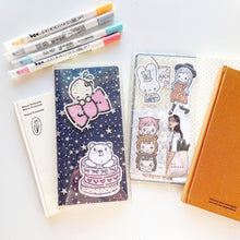 Load image into Gallery viewer, JD107 - Hobonichi Weeks Regular - Star Glitter Cover with pockets