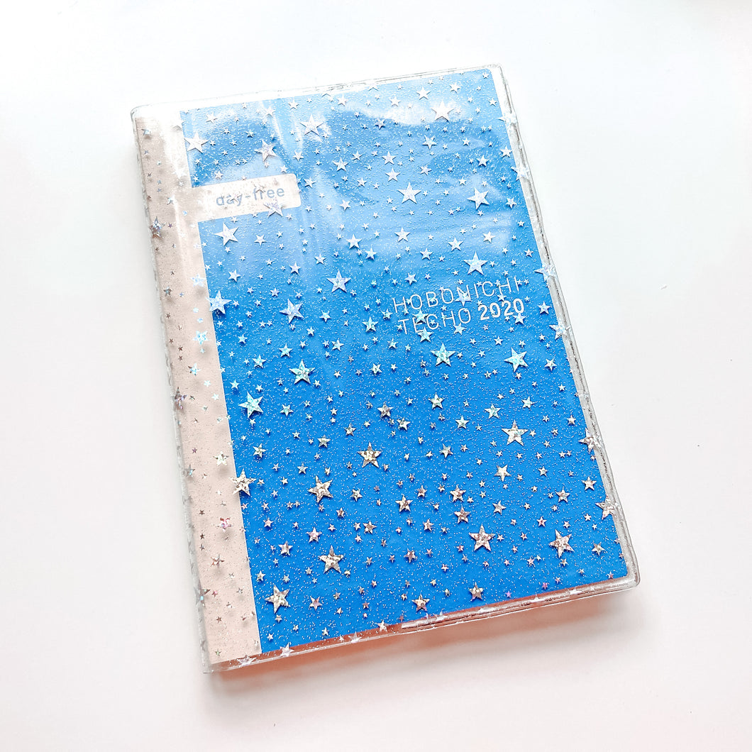 JD33 - Hobonichi Cousin (A5) - Clear Star Glitter Cover – CatspressoCo