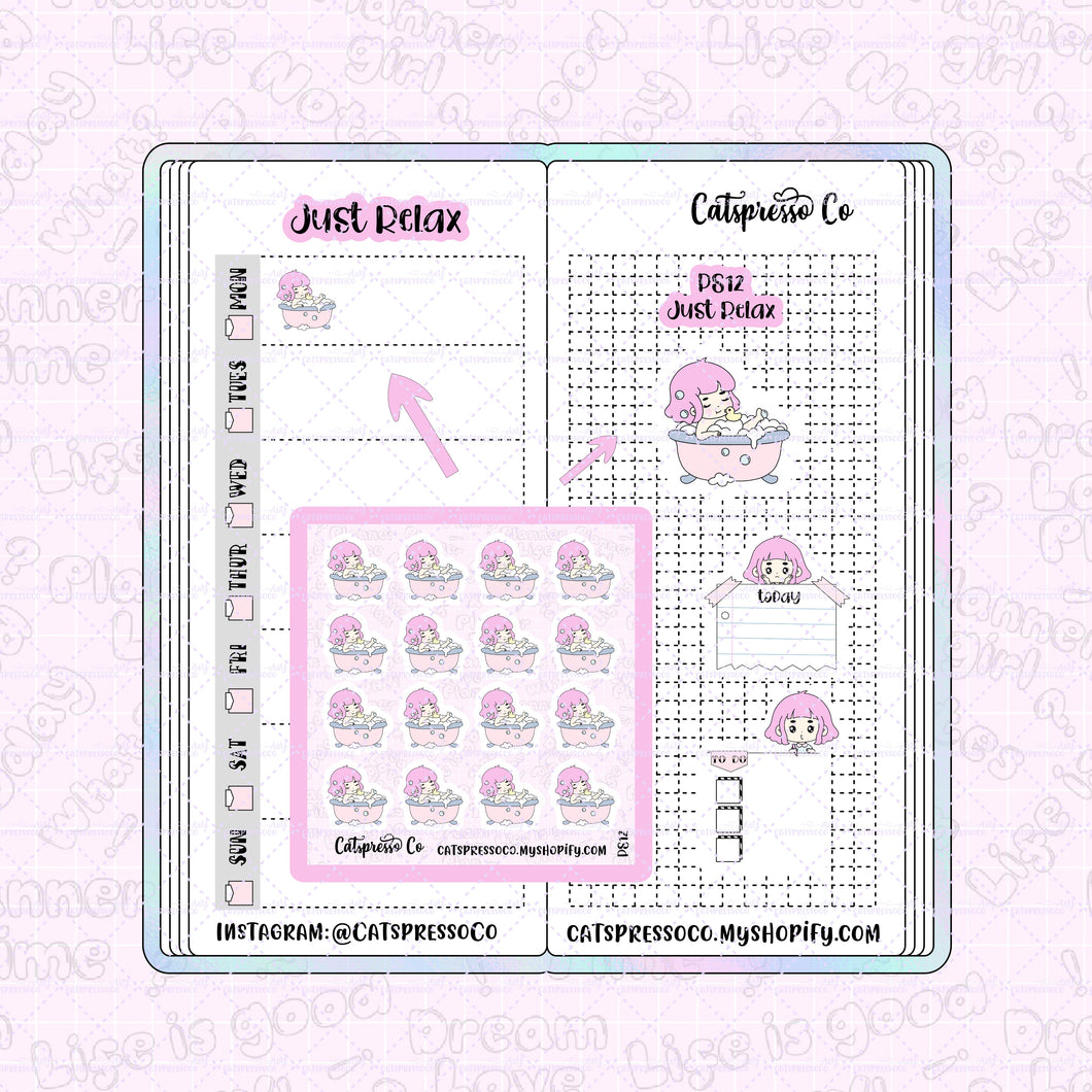 PS12 - Just Relax Planner Sticker