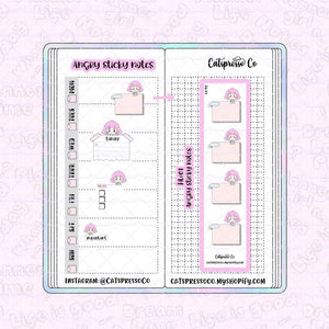 HW01 - Angry Sticky Notes Planner Sticker