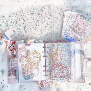 JD18 B6 Rings (Kikki K) Star Glitter Dashboard with Zipper