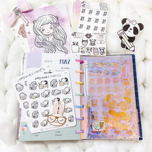JD57 - Mini Happy Planner - Holo Star Jelly dashboards w/out back pocket