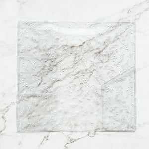JD107F - Hobonichi Weeks Regular/Mega - White-Print Floral Clear Cover with pockets