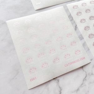 FS01 - Transparent foiled sticker - Cat Paws