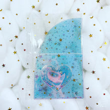 Load image into Gallery viewer, JD52 - Mini Happy Planner - Clear Glitter &amp; Holo Combo Jelly dashboards with heart window